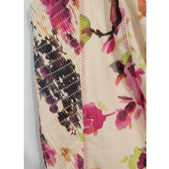 Peruvian Connection Dress Womens 6 Sleeveless Floral Midi Dress Boho Fun Dress - Picture 6 of 10